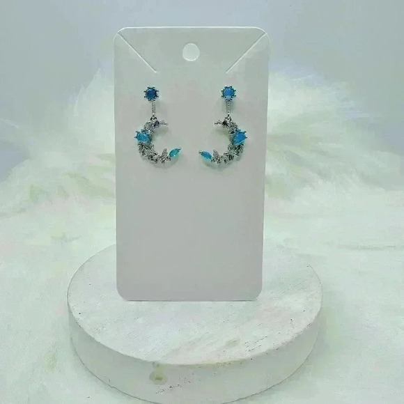 Moon Star Blue Earrings - Picture 1 of 7